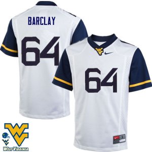 Men's West Virginia Mountaineers NCAA #64 Don Barclay White Authentic Nike Stitched College Football Jersey SM15F27WN